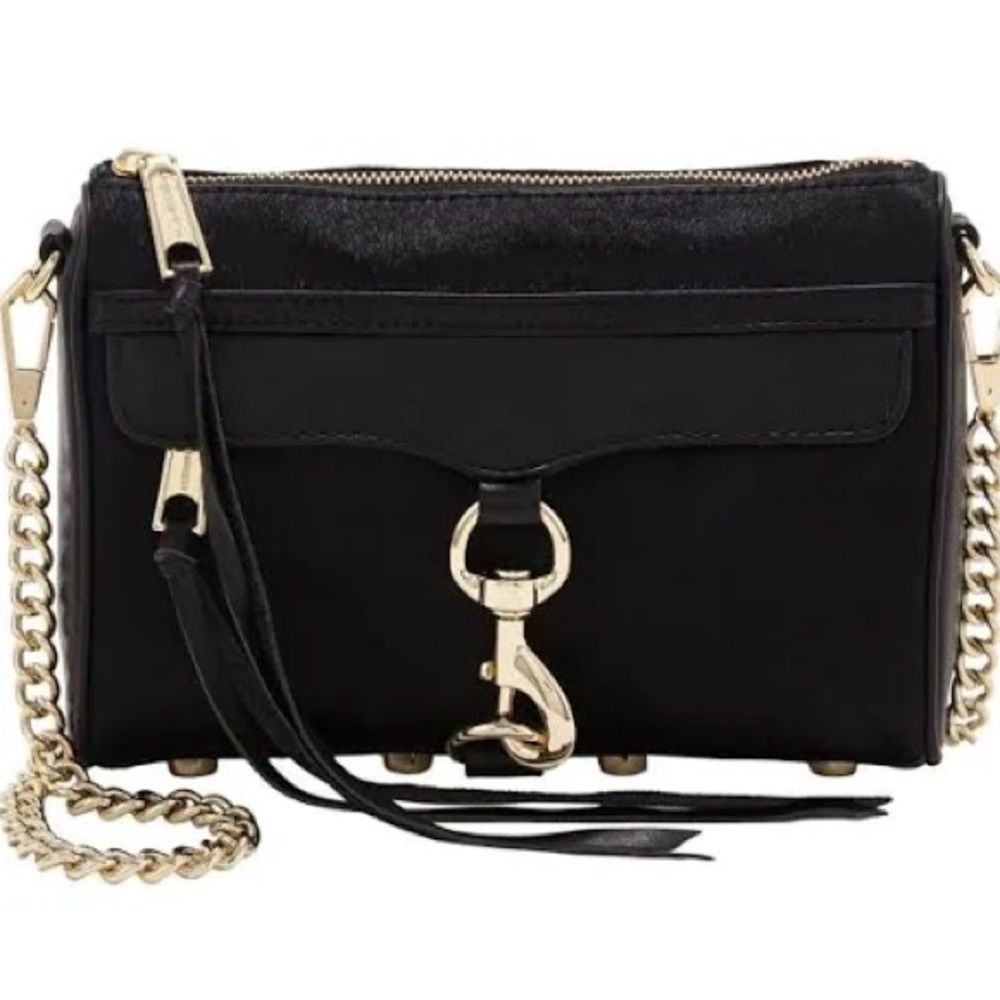 Rebecca Minkoff Black Crossbody Bag with Gold Accents